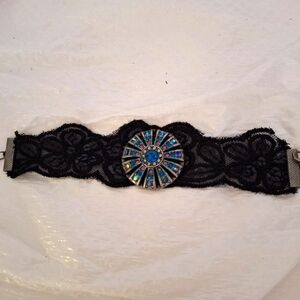 A Black Lace Cuff Steampunk Women's Bracelet Victorian Style Whimsigoth